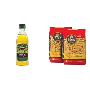 disano extra virgin olive oil - 500 ml and disano penne durum wheat pasta pack of 2 1 kg
