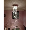 10 Feet Spiral Modern Crystal Led Chandelier for Living Room Hall Staircase Ceiling Light (Warm White)