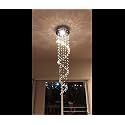 3 Feet Spiral Modern Crystal Led Chandelier for Living Room Hall Staircase Ceiling Light (Warm White)