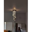2 Feet Long Crystal Chandelier for Stair Area Hanging Chandelier (Height:2 Feet) Warmwhite