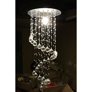 spiral modern crystal led chandelier ceiling light warm white
