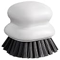 Dish Brush with Handle, Kitchen Scrub Brushes for Cleaning, Dish Scrubber with Nylon bristles for Sink, Pots, Pans (1Pack White Nylon bristles)