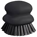 Dish Brush with Handle, Kitchen Scrub Brushes for Cleaning, Dish Scrubber with Nylon bristles for Sink, Pots, Pans(1Pack Black Nylon bristles)