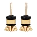 Dish Brush, Palm Brush Dish Scrubber with Comfortable Grip for Dishes Kitchen Sink Scrubbing, 2Pcs
