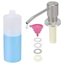 Dish Soap Dispenser for Kitchen Sink Brushed Nickel Under Sink Soap Dispenser Pump Head with 10.14 Ounce PET Soap Bottle and 1.88" Base
