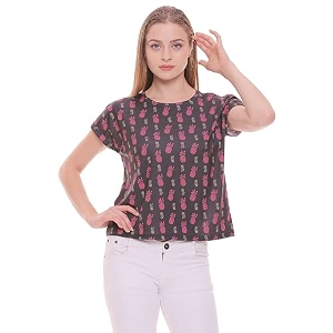 womens regular fit printed knit top 206762572-p