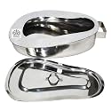 Dishan� Premium Quality Stainless Steel Bed Pan/Vomit Basin/Urin Pot with Cover - 2000ml - For Bedridden Patient (Men Women)