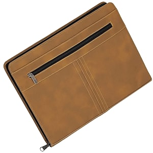 pu leather 4 ring professional file folder for documents certificates conference folder file with 20 leafs brown