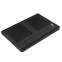 PU Leather 4 Ring Professional File Folder for Documents Certificates, Conference Folder, File with 20 Leafs (Black)