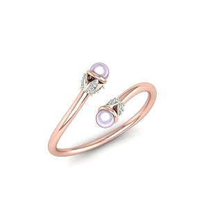 DISHIS 14K 18K Rose Gold Diamond Ring