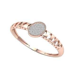 DISHIS 14K 18K Rose Gold Diamond Ring