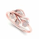 DISHIS 14K18K Rose Gold Diamond Ring for