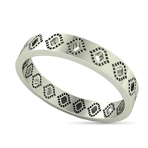 DISHIS 14K 18K White Gold Ring for