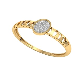 DISHIS 14K 18K Yellow Gold Diamond Ring