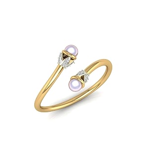 DISHIS 14K 18K Yellow Gold Diamond Ring