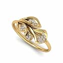 DISHIS 14K18K Yellow Gold Diamond Ring for
