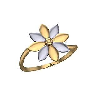 DISHIS 14K Yellow White Rose Gold Ring