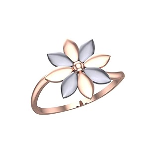 DISHIS 14K Yellow White Rose Gold Ring