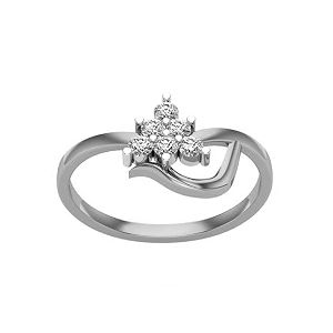 DISHIS 18k750 14K585 White Gold Diamond Ring