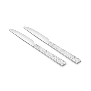 stainless steel butter knives and dinner knives 2 pieces silver