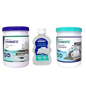 dishmatic dishwasher detergent salt and rinse aid 1 kg  1kg  250 ml  automatic dishwashing powder amp liquid combo pack  compatible with all dish washer machine