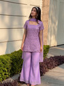 DISHWA FASHION Women Georgette Kurti Palazzo Dupatta