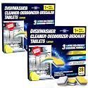 Dishwasher Cleaner Deodorizer Descaler Tablets - 56 Tabs - 1 Plus Year Supply - Extra Scented Deep Cleaning Sanitizer Pods - Remove Hard Water - Contain Citric Acid Heavy Duty Septic Safe - Lemon
