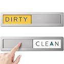 Dishwasher Magnet Clean Dirty Sign - Premium Stainless Steel Kitchen Sign Funny with Three Adhesives Included, Works on Magnetic &amp; Non-Magnetic Surfaces, Kitchen Decor Accessories, Silver