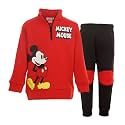 Disney baby-boys Half-zip Sweatshirt & Pants - Red