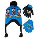 Disney Boys Mickey Mouse Winter Hat and 2 Pair Mitten or Gloves Set (Age 2-7)
