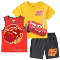 Disney Cars Lightning McQueen Boys Short Sleeve T-Shirt, Tank Top and Shorts 3 Piece Set for Big Kids