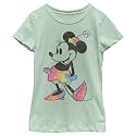 Disney Characters Tie Dye Minnie Girl's Heather Crew Tee