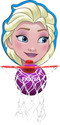 DISNEY Frozen Basketball Set with Ball & Face-cut Board for Basketball
