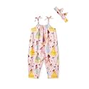 Disney Frozen Elsa Princess Minnie Stitch Marie Girls Romper with Bow Tie Strap and Headband Cute Jumpsuit for Baby &amp; Toddler