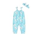 Disney Frozen Elsa Princess Minnie Stitch Marie Girls Romper with Bow Tie Strap and Headband Cute Jumpsuit for Baby & Toddler
