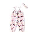 Disney Frozen Elsa Princess Minnie Stitch Marie Girls Romper with Bow Tie Strap and Headband Cute Jumpsuit for Baby &amp; Toddler