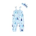 Disney Frozen Elsa Princess Minnie Stitch Marie Girls Romper with Bow Tie Strap and Headband Cute Jumpsuit for Baby &amp; Toddler