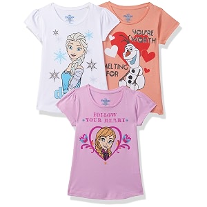 Disney Frozen Girls Solid Regular Fit T-Shirt