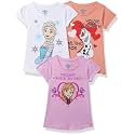 Disney Frozen Girl39s Solid Regular Fit T-Shirt