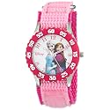 Disney Frozen Kids' Bezel Stainless Steel Time Teacher Analog Nylon Strap Watch