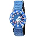 Disney Frozen Kids' Bezel Stainless Steel Time Teacher Analog Nylon Strap Watch