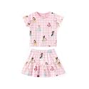 Disney Girls' 2-Piece Outfit Sweatshirt Top &amp; Pleated Skirt Set 2-9Y