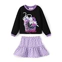 Disney Girls' 2-Piece Outfit Sweatshirt Top &amp; Pleated Skirt Set 2-9Y