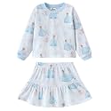 Disney Girls' 2-Piece Outfit Sweatshirt Top &amp; Pleated Skirt Set 2-9Y