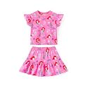 Disney Girls' 2-Piece Outfit Sweatshirt Top &amp; Pleated Skirt Set 2-9Y