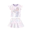 Disney Girls' 2-Piece Outfit Sweatshirt Top &amp; Pleated Skirt Set 2-9Y