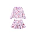 Disney Girls' 2-Piece Outfit Sweatshirt Top &amp; Pleated Skirt Set 2-9Y