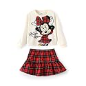 Disney Girls' 2-Piece Outfit Sweatshirt Top &amp; Pleated Skirt Set 2-9Y