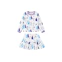 Disney Girls' 2-Piece Outfit Sweatshirt Top &amp; Pleated Skirt Set 2-9Y