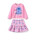 Disney Girls' 2-Piece Outfit Sweatshirt Top &amp; Pleated Skirt Set 2-9Y